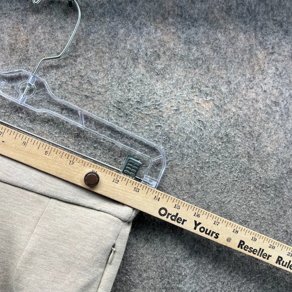 Theory Flare Pants Women 0 Beige Pull On Knit Stretch Crepe Trouser Cotton - Picture 5 of 10